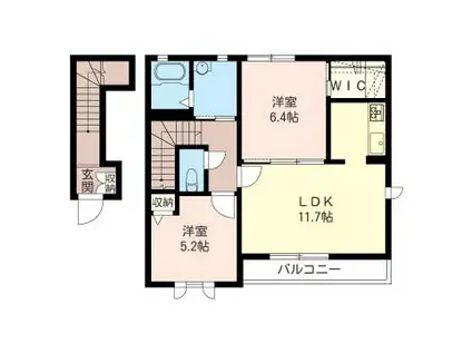 シャルム 東海大学前(2LDK/2階)の間取り写真