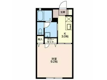 ジ・オーク I(1K/2階)の間取り写真