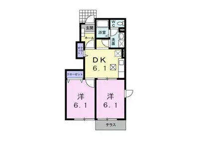 ローレルNS(2DK/1階)の間取り写真