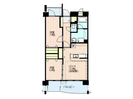 サントル野川(2LDK/6階)の間取り写真