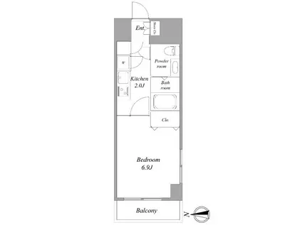 シュールフローレ(1K/6階)の間取り写真