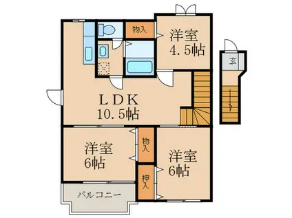 サンパレス田原 A棟(3LDK/2階)の間取り写真