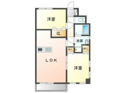 セレッソトキワ(2LDK/6階)の間取り写真