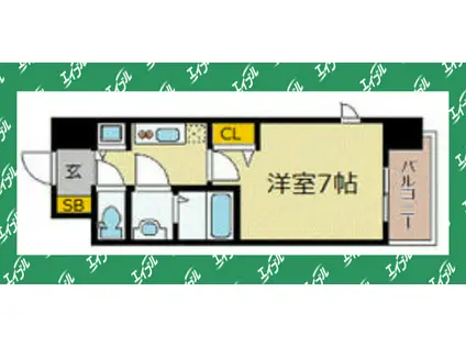 プレサンス久屋大通公園エアリー(1K/4階)の間取り写真
