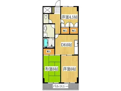 エルドラドONE(3DK/8階)の間取り写真