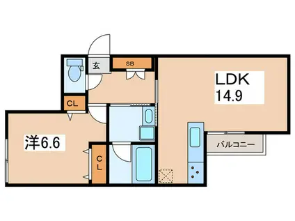 ベイルーム藤沢長後(1LDK/3階)の間取り写真