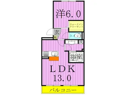 シトロンフレアⅡ(1LDK/3階)の間取り写真