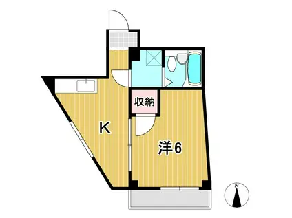 シティハイツMJ(1K/2階)の間取り写真