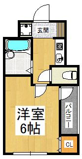 ルミエールS(1K/3階)の間取り写真