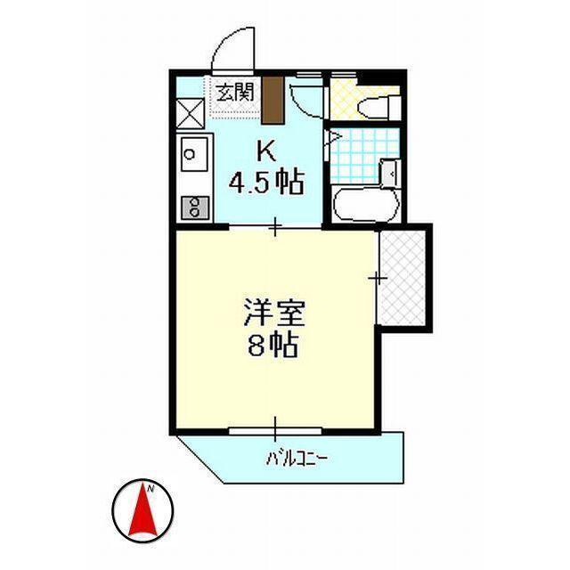 エクセレント広沢(1K/1階)の間取り写真