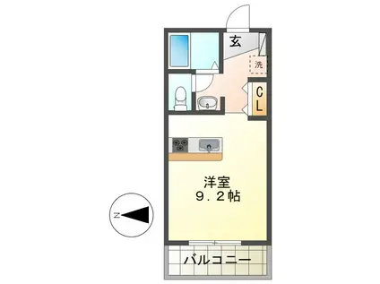 MONOLITH COURT(ワンルーム/2階)の間取り写真