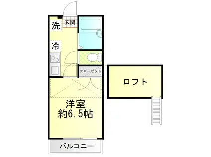 コルモ上大岡(1K/2階)の間取り写真