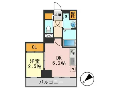 カパリリ小岩(1DK/11階)の間取り写真