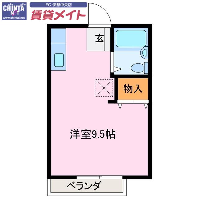 ビーラインミュー(1K/2階)の間取り写真