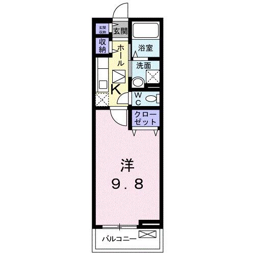 プレッソDK(1K/1階)の間取り写真