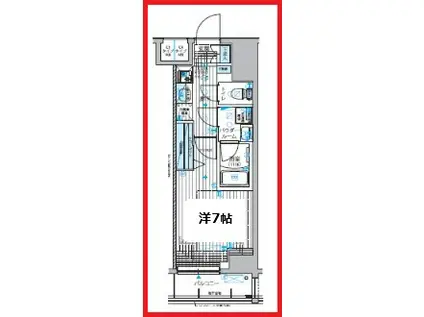 メインステージ入谷II(1K/8階)の間取り写真