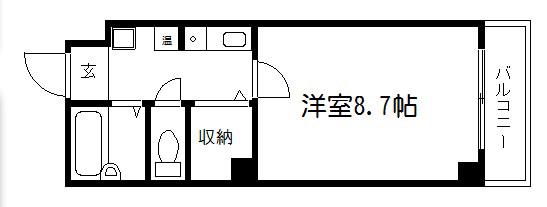 エスポワール聚楽(1K/7階)の間取り写真
