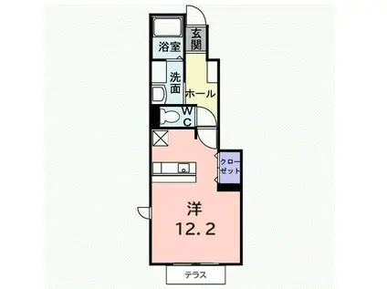 メゾンY04(ワンルーム/1階)の間取り写真
