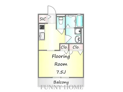 ルミエール経堂(1K/2階)の間取り写真