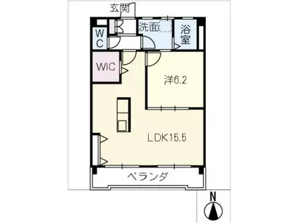 村井レジデンス(1LDK/4階)の間取り写真