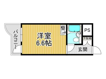 ふぁみゆ安井I(ワンルーム/5階)の間取り写真