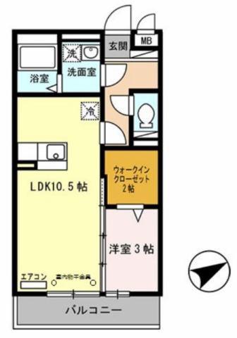 セジュール東阿保 A棟(1LDK/3階)の間取り写真