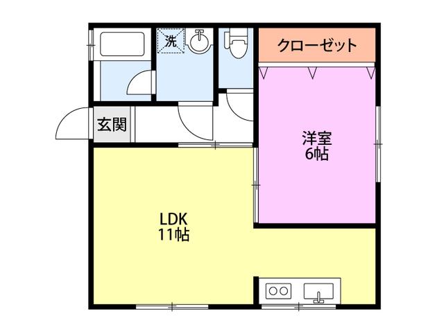 パレット(1LDK/1階)の間取り写真