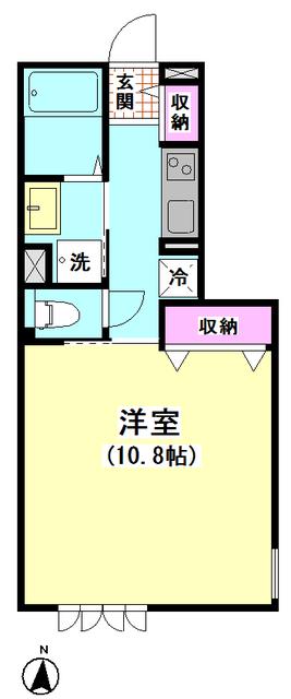 MAISON DE MER(1K/1階)の間取り写真