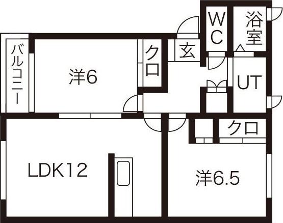 ブルーメンコールF棟(2LDK/2階)の間取り写真