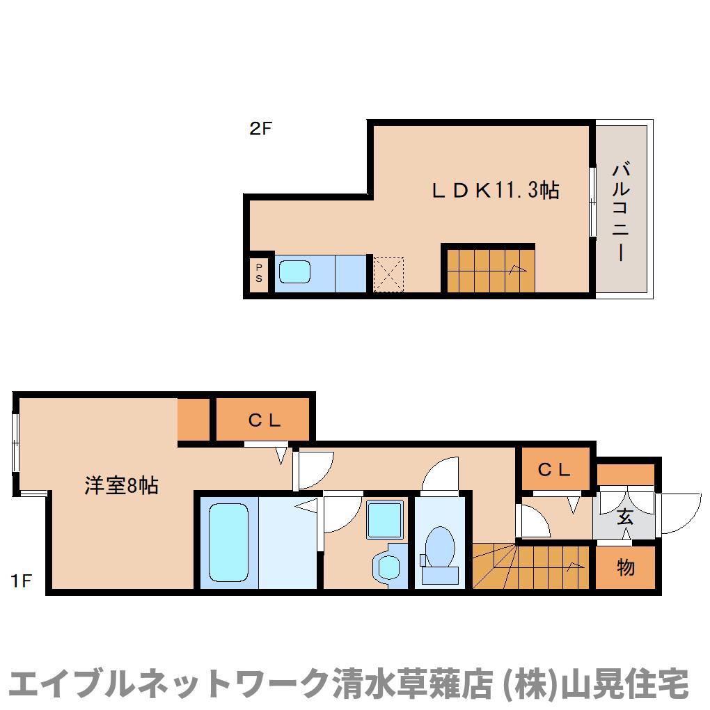 ショコラ(1LDK/1階)の間取り写真