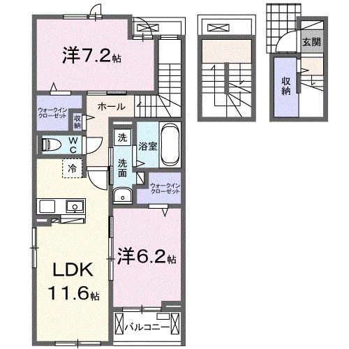 コンフォール北伊丹(2LDK/3階)の間取り写真