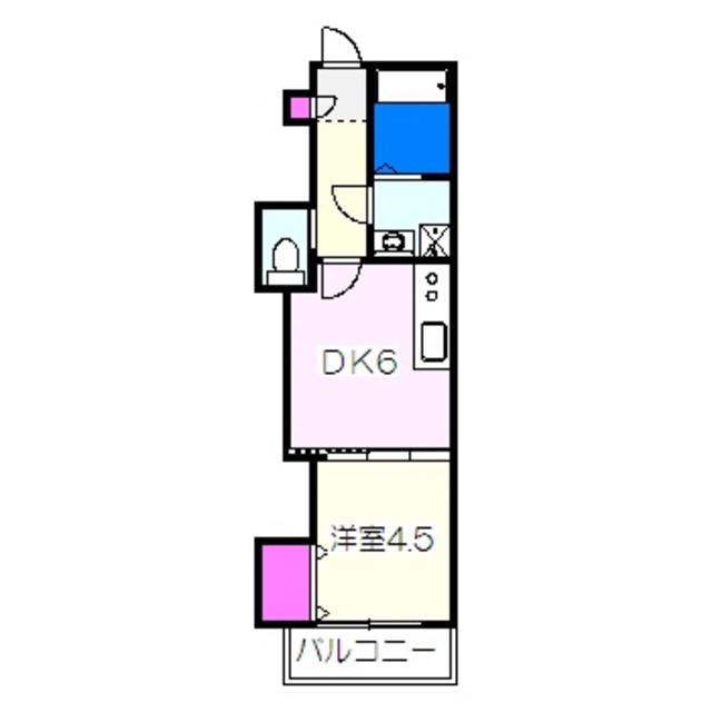 TKアンバーコート羽衣II(1DK/2階)の間取り写真
