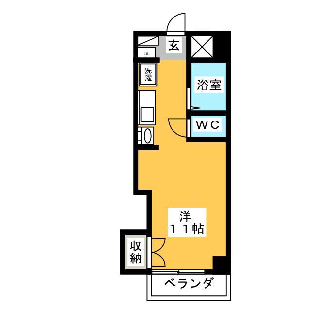 CASA本郷(ワンルーム/9階)の間取り写真