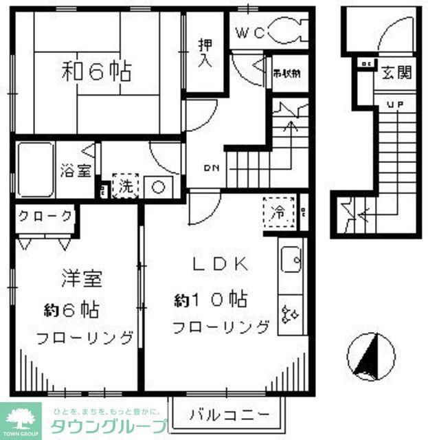 グランヴェール(2LDK/2階)の間取り写真