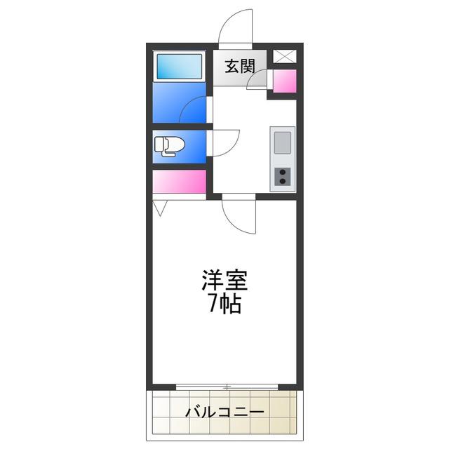 グランエクセル北花田(1K/2階)の間取り写真
