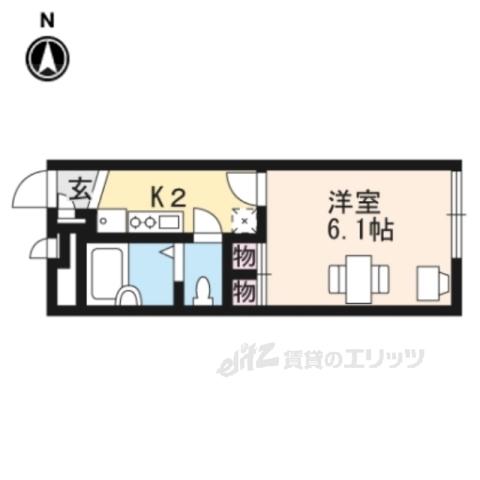 レオパレスレイクホライズン(1K/1階)の間取り写真
