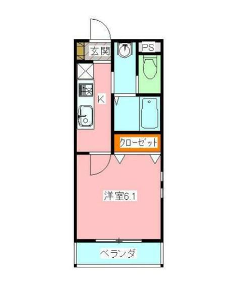ルオーゴコモド(1K/4階)の間取り写真