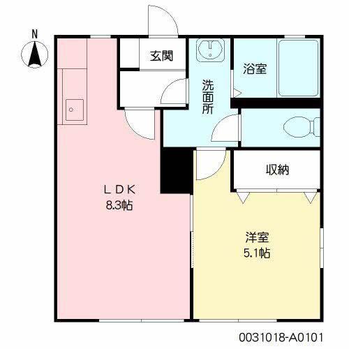 ディアスやまと(1LDK/1階)の間取り写真