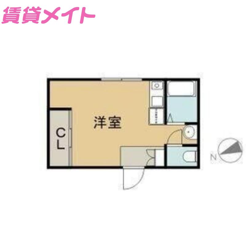 スタジオシスター(ワンルーム/2階)の間取り写真