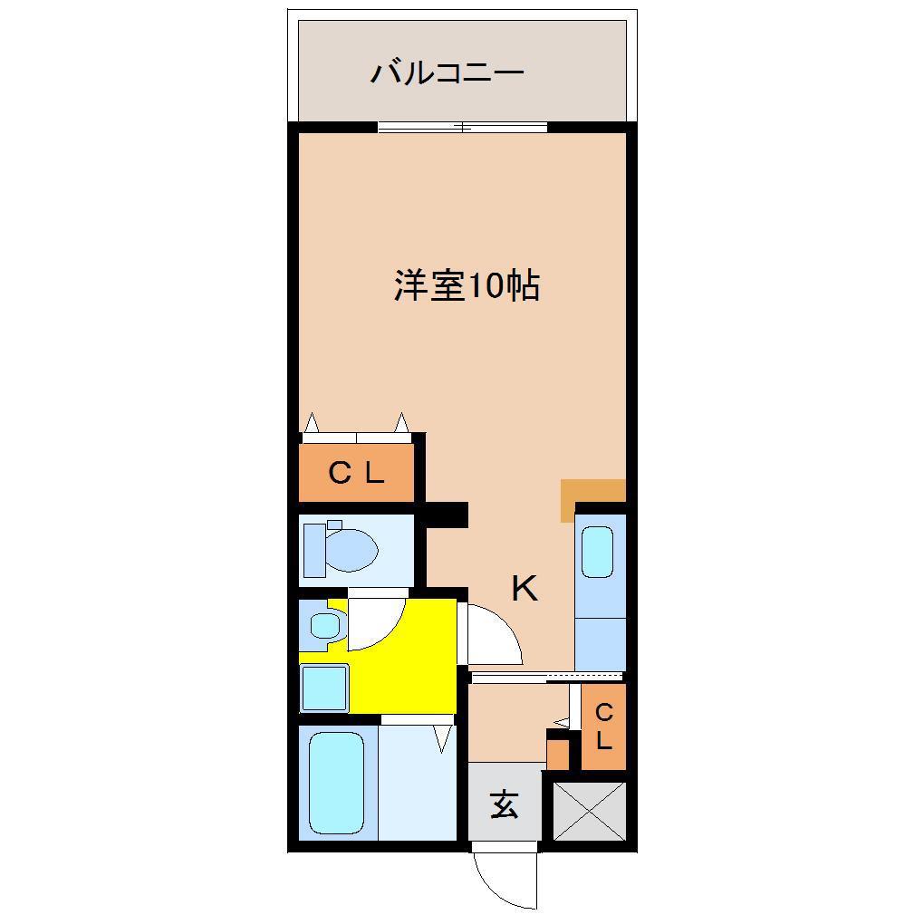 ツーエヌマンション(ワンルーム/3階)の間取り写真
