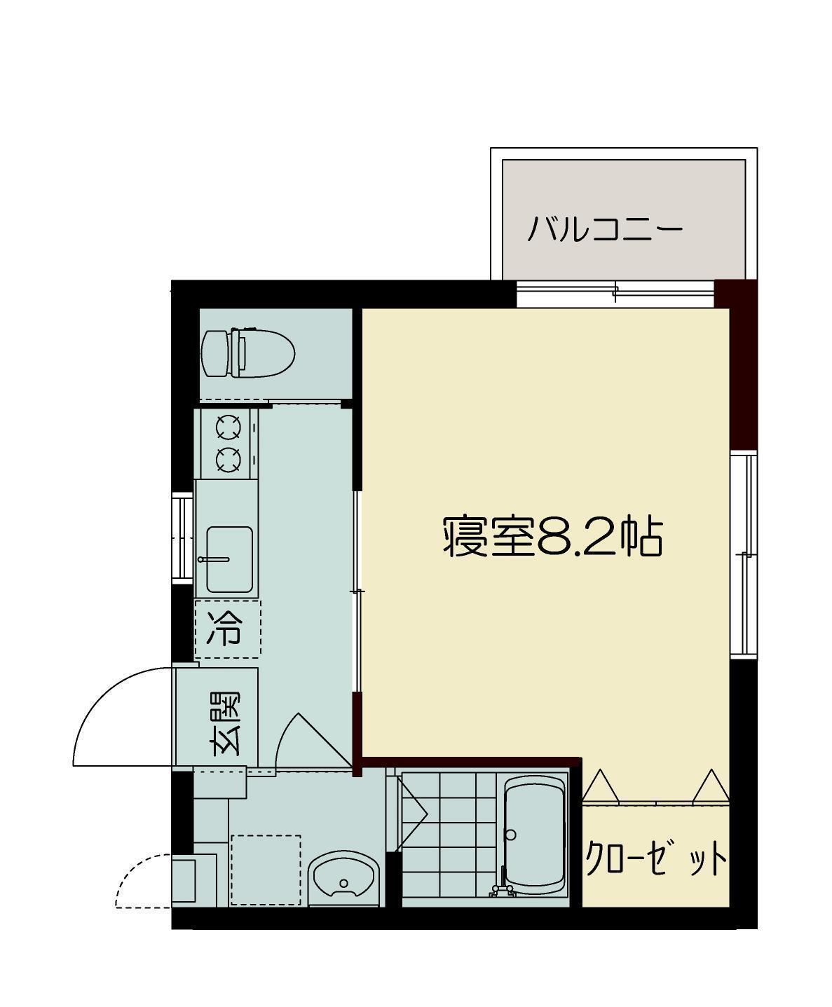 志幸33MILAN(1K/2階)の間取り写真