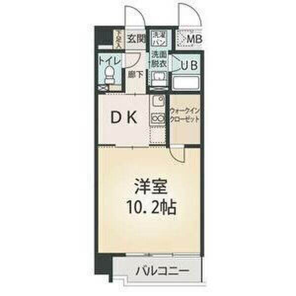 ソフィア八田(1DK/4階)の間取り写真