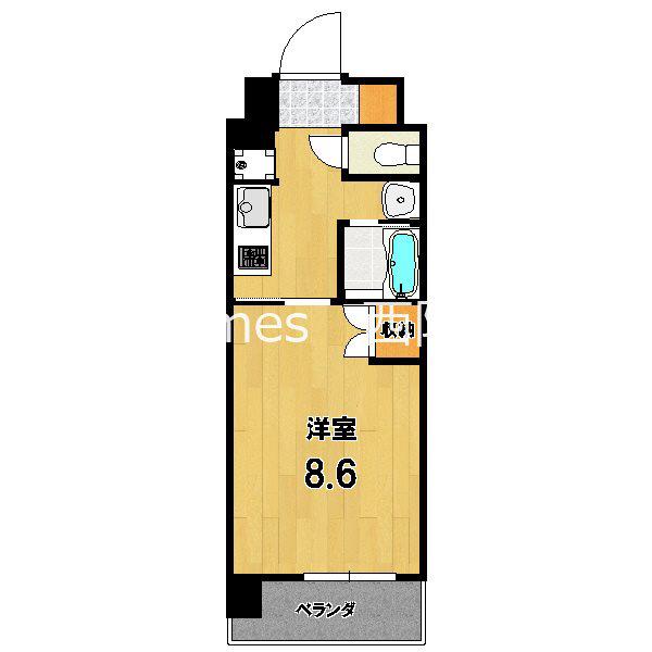 ラグゼナ梅小路京都西(1K/3階)の間取り写真