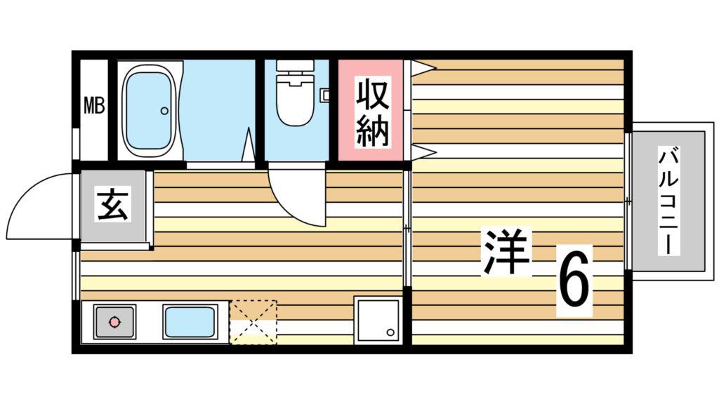シティライフ岡本(1K/2階)の間取り写真