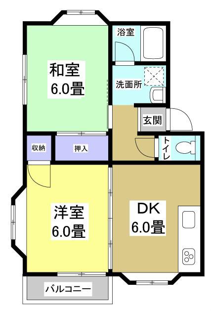 SAINTGLOBE(2DK/1階)の間取り写真