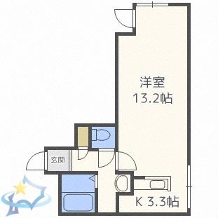 ノンナ ミーア(1K/5階)の間取り写真