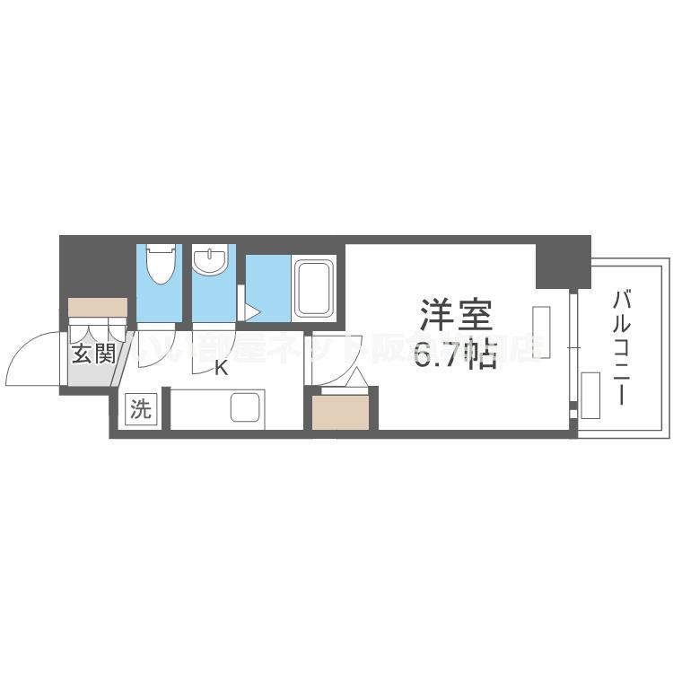 プレサンス海老江ジャルダン(1K/9階)の間取り写真