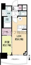 セレニテ天六ミラク(1LDK/2階)の間取り写真