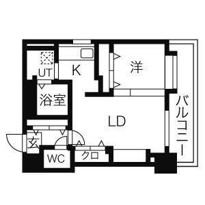 ピュア東彩館II(1LDK/5階)の間取り写真
