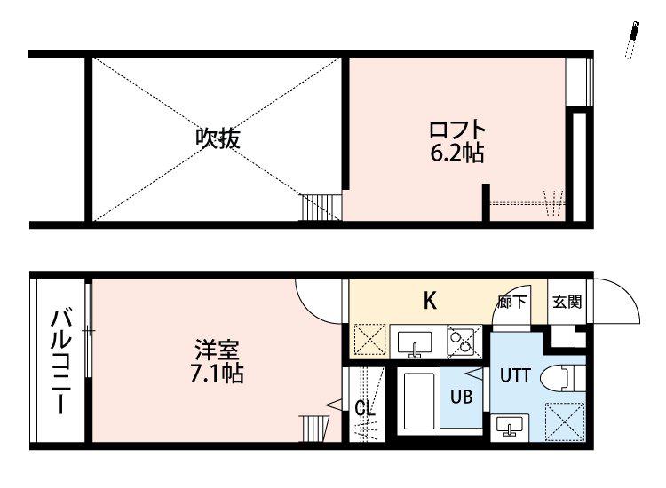 PINOFIORE CIELO(1K/1階)の間取り写真
